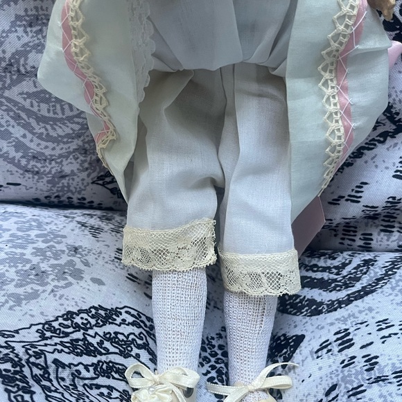 13''Antique Bisque 201 11/0 DEP Bisque Head Doll With Fixed Eyes - Picture 7 of 16